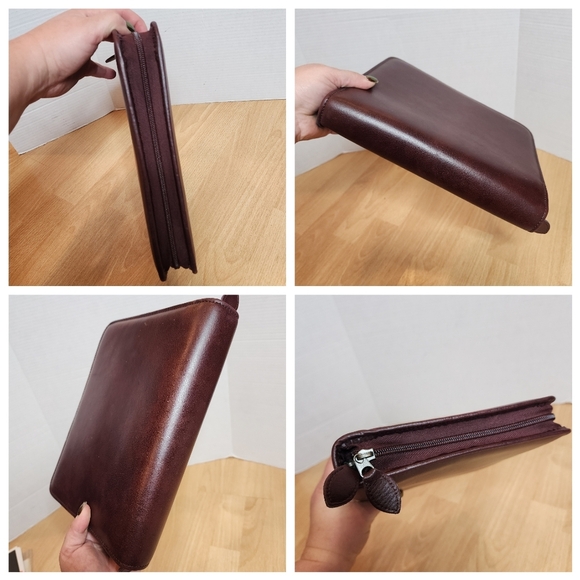 Day Timer Brown Leather Zipper Planner 7 Ring - Picture 14 of 16